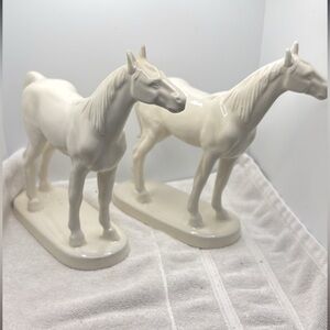 Pair of Vintage Royal Dux Czech Porcelain Horse Figurines